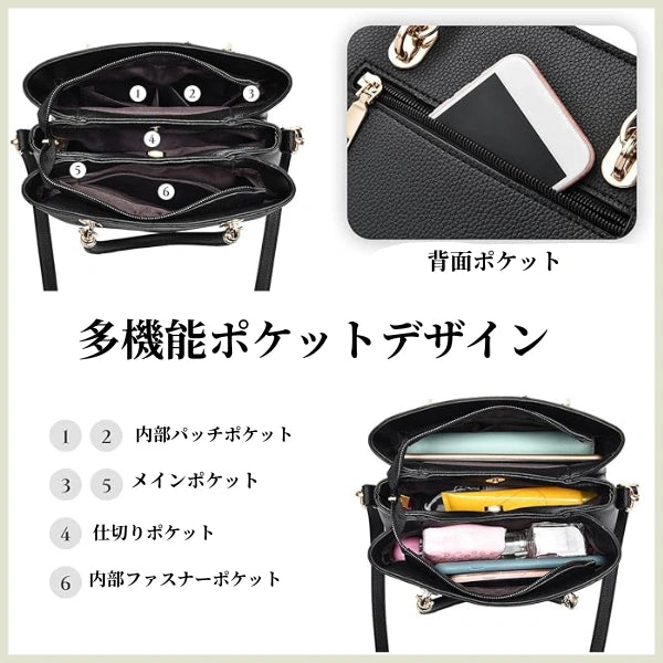 ✨おしゃれなレディース 2WAYショルダーバッグ PUレザー 大容量 トート兼用🍂